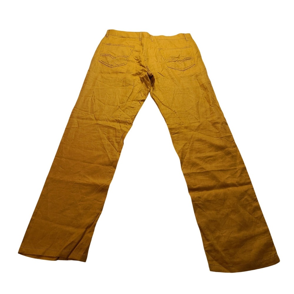 Prestige Original LUX-399 Gold Linen‎ Pants Men's 36x33 Mustard Yellow Trousers